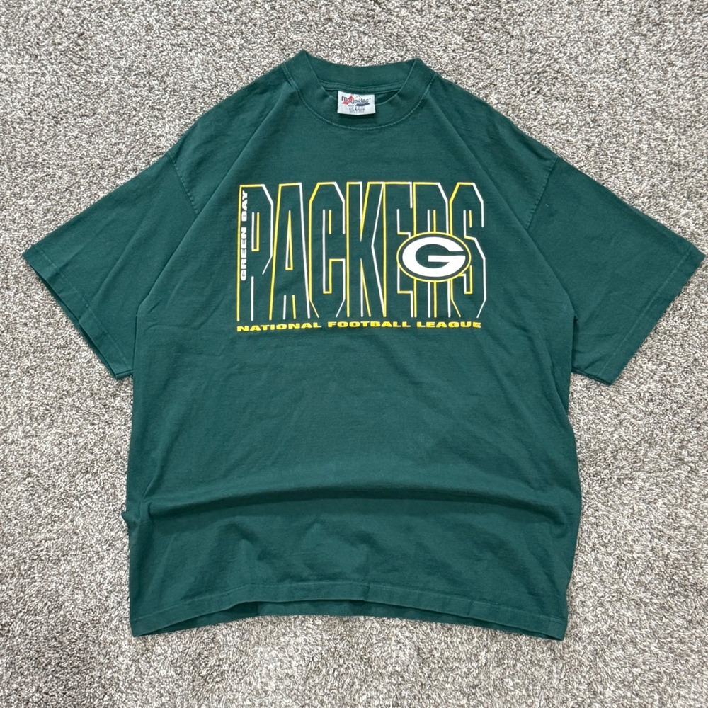 VTG 90s Majestic Green Bay Packers‎ T-Shirt Mens XL NFL Football Graphic Tee